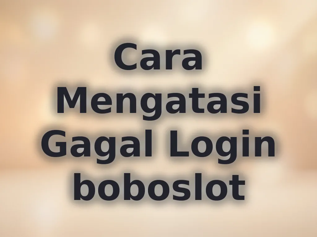 Cara Mengatasi Gagal Login boboslot